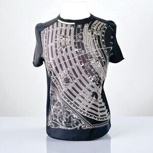 HERMES ASTROLOGIE BANDANA NWOT CASHMERE SILK SWEATER TOP SIZE EU 36